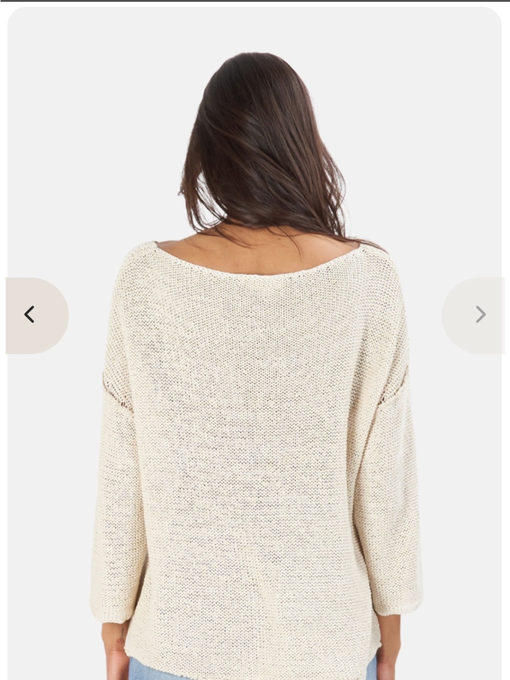 L'AGENCE Laura Cream Open-Knit Scoop Neck Drop Shoulder Sweater Size Small - Picture 2 of 11